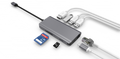 LMP USB-C mini Dock 3x USB3.0, HDMI (UHD 4K), SD/Micro SD, Gigabit Ethernet, USB-C Chargin, Space Grey