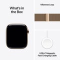 Apple Watch Series 11 GPS + Cellular 46mm Gold Titanium Case with Gold Milanese Loop - M/L