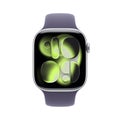 Apple Watch Series 11 GPS + Cellular 46mm Silver Aluminium Case with Purple Fog Sport Band - M/L
