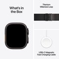 Apple Watch Ultra 3 GPS + Cellular 49mm Black Titanium Case with Black Titanium Milanese Loop - Medium