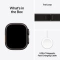 Apple Watch Ultra 3 GPS + Cellular 49mm Black Titanium Case with Black/Charcoal Trail Loop - S/M