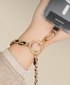 MAGEASY Chic Chain Wrist Strap + Strap Card - 9mm, Black / Matte Gold