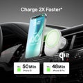 Belkin BoostCharge Pro Magnetic Wireless Car Charger with Qi2 15W, USB-C, Silver