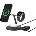 Belkin BoostCharge Pro 3in1 Qi2 15w Magnetic Adjustable Charging Stand, w/PSU, Black