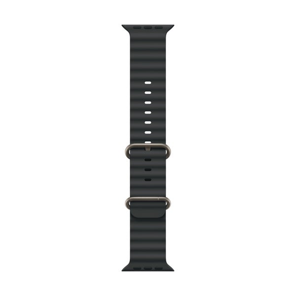 Apple Watch 49mm Black Ocean Band - Natural Titanium Finish