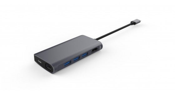 LMP USB-C mini Dock 3x USB3.0, HDMI (UHD 4K), SD/Micro SD, Gigabit Ethernet, USB-C Chargin, Space Grey