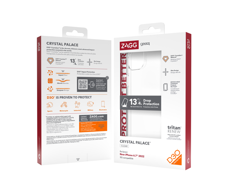 Gear4 Cases Crystal Palace Apple iPhone 14 Plus 6.7 Clear