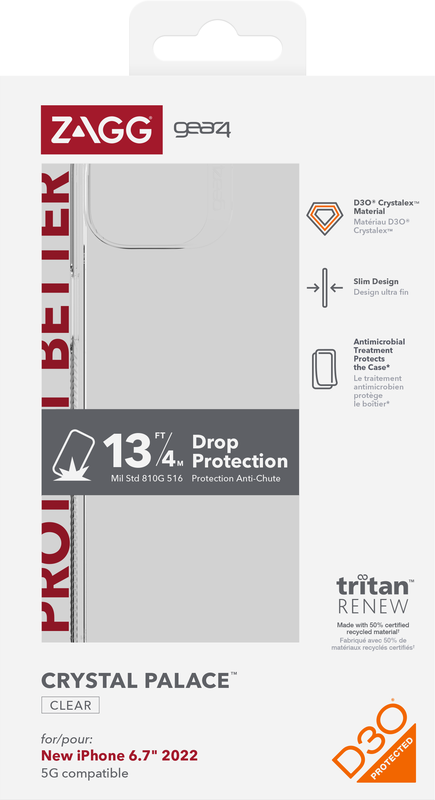 Gear4 Cases Crystal Palace Apple iPhone 14 Plus 6.7 Clear
