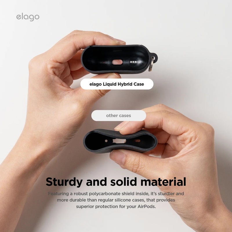 ELAGO Airpods 4th gen Liquid Hybrid Hang Case Black