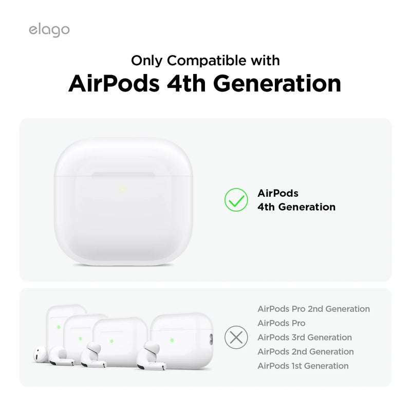 ELAGO Airpods 4th gen Liquid Hybrid Hang Case Black