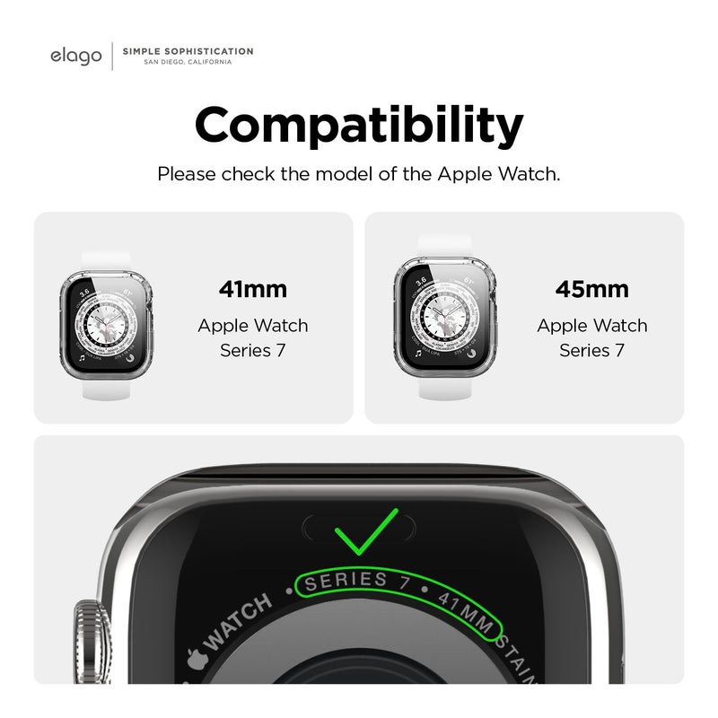 ELAGO Clear Shield for Apple Watch 7 Crystal Clear