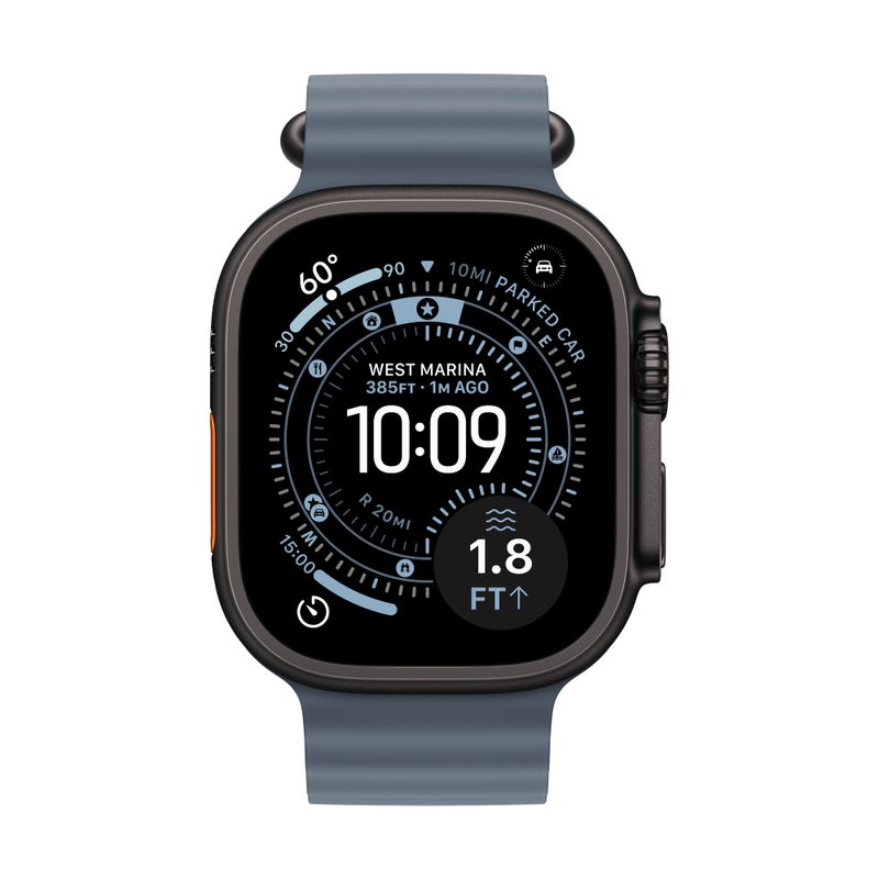 Apple Watch 49mm Anchor Blue Ocean Band - Black Titanium Finish