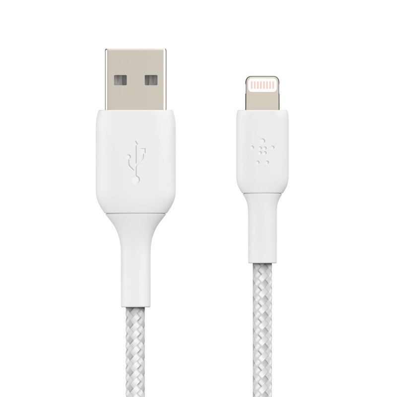 Belkin Boost Charge PRO Flex Lightning to USB-A Braided Cable White