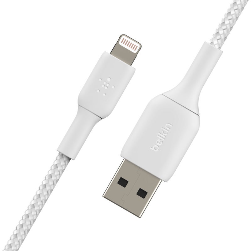 Belkin Boost Charge PRO Flex Lightning to USB-A Braided Cable White