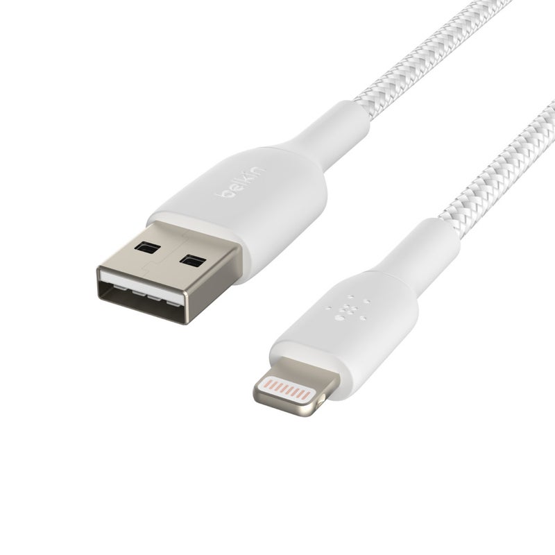 Belkin Boost Charge PRO Flex Lightning to USB-A Braided Cable White