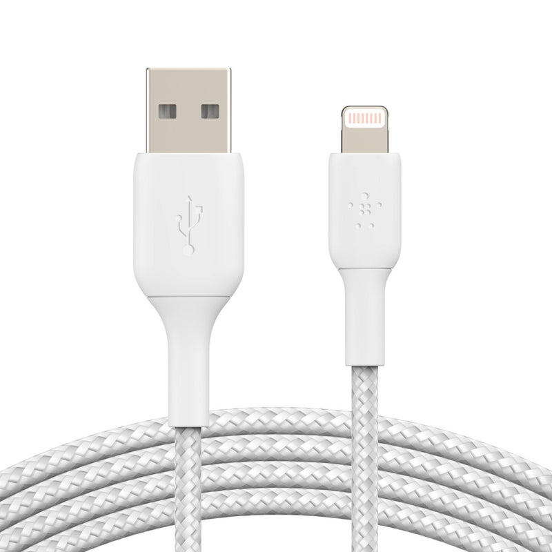 Belkin Boost Charge PRO Flex Lightning to USB-A Braided Cable White