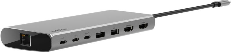 Belkin Connect 8-in-1 Dual Display Core Hub, Grey