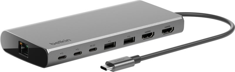 Belkin Connect 8-in-1 Dual Display Core Hub, Grey