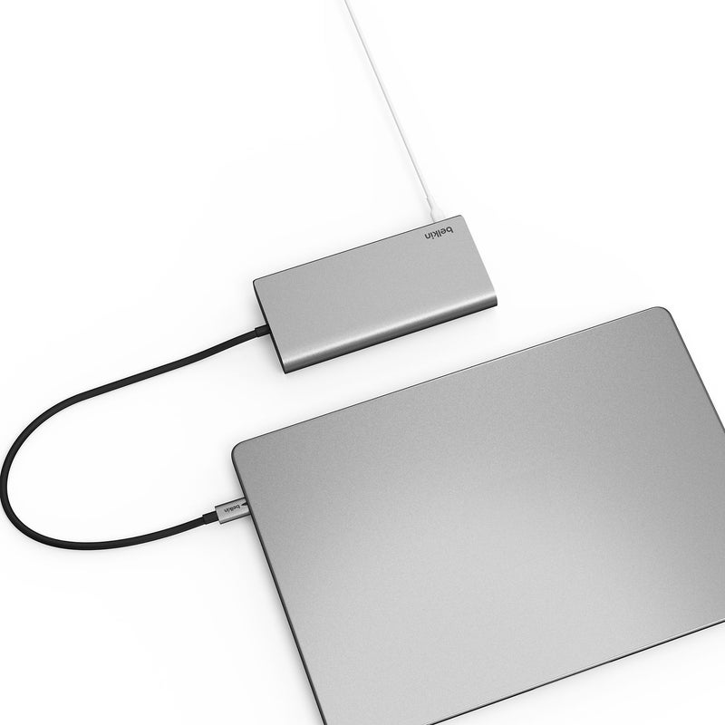 Belkin Connect 8-in-1 Dual Display Core Hub, Grey