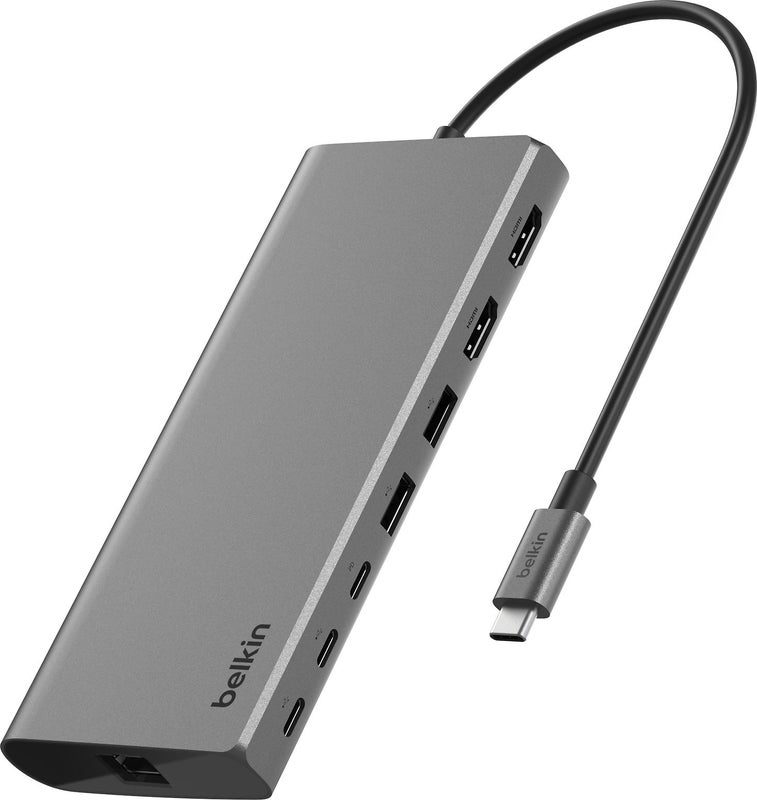 Belkin Connect 8-in-1 Dual Display Core Hub, Grey