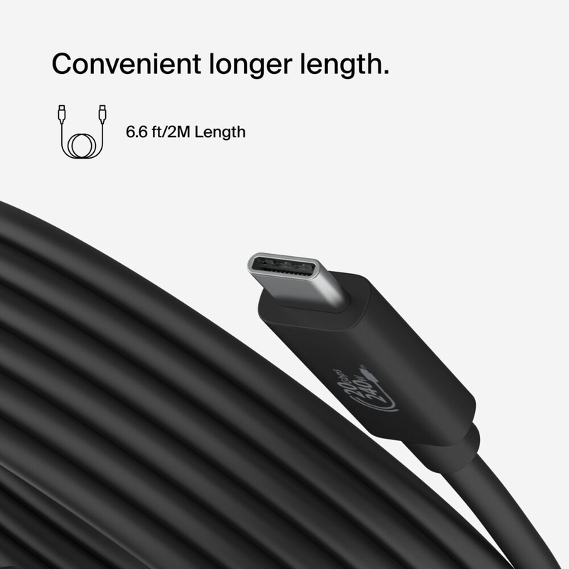 Belkin USB4 USB-C to USB-C (20GB/s, max. 240W), 2.0m Black