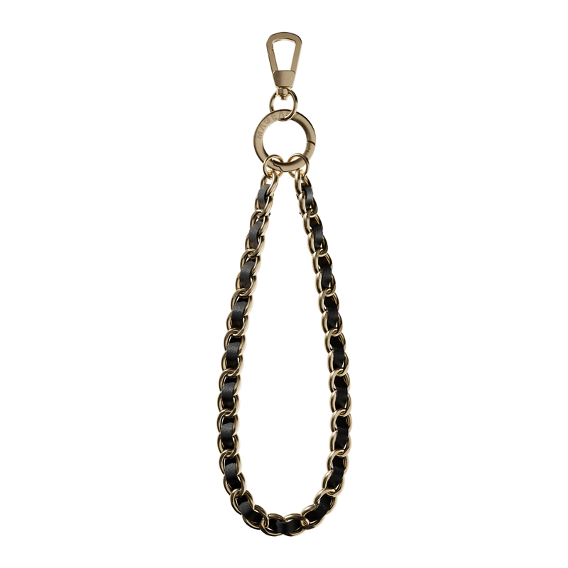 MAGEASY Chic Chain Wrist Strap + Strap Card - 9mm, Black / Matte Gold