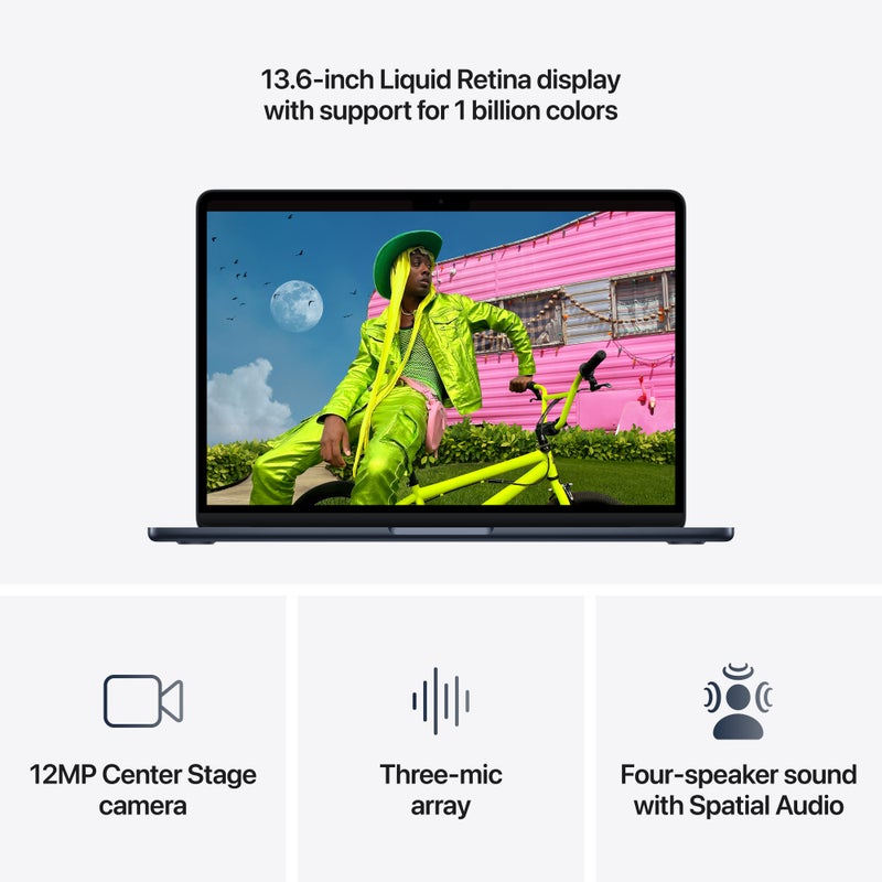 Apple MacBook Air 13" M5 chip with 10‑core CPU and 10‑core GPU, 24GB, 1TB SSD - Midnight
