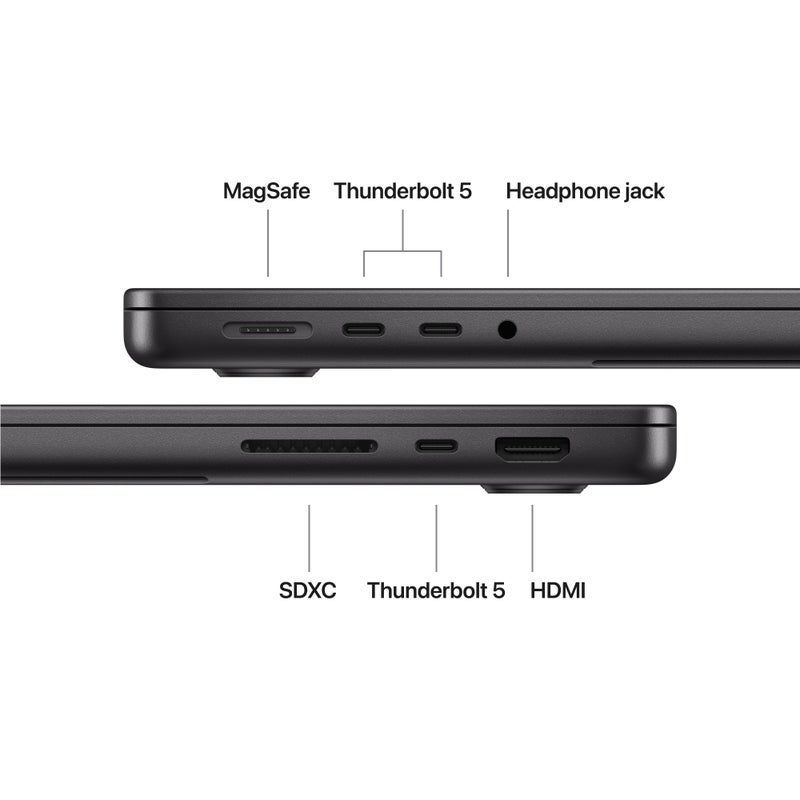 Apple MacBook Pro 14" M5 Pro chip with 15‑core CPU and 16‑core GPU, 24GB, 1TB SSD - Space Black