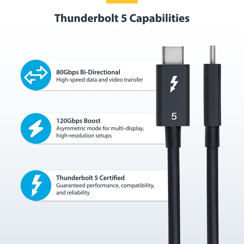 StarTech.com Thunderbolt 5 (USB‑C) cable (50cm)